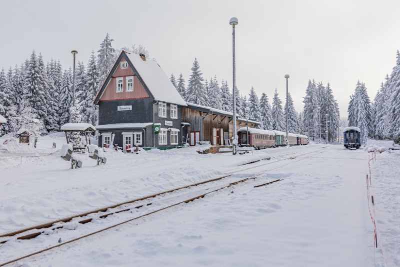 Suhl Schmiedefeld Bahnhof Rennsteig Winter